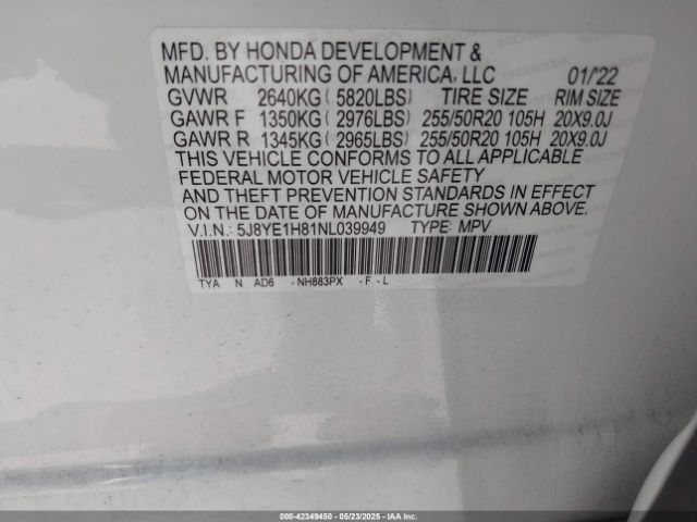 2022 ACURA MDX 5J8YE1H81NL039949 Photo 8