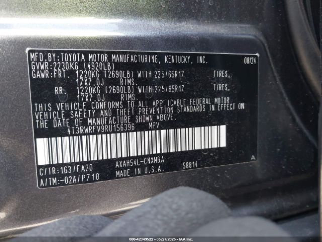 4T3RWRFV9RU156396 Toyota a25a-fxs
