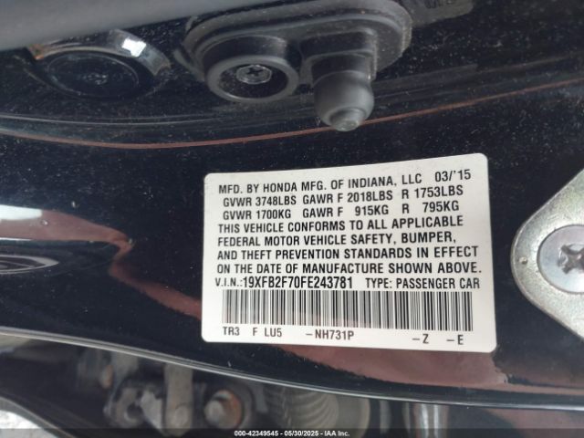19XFB2F70FE243781 Honda CIVIC SE