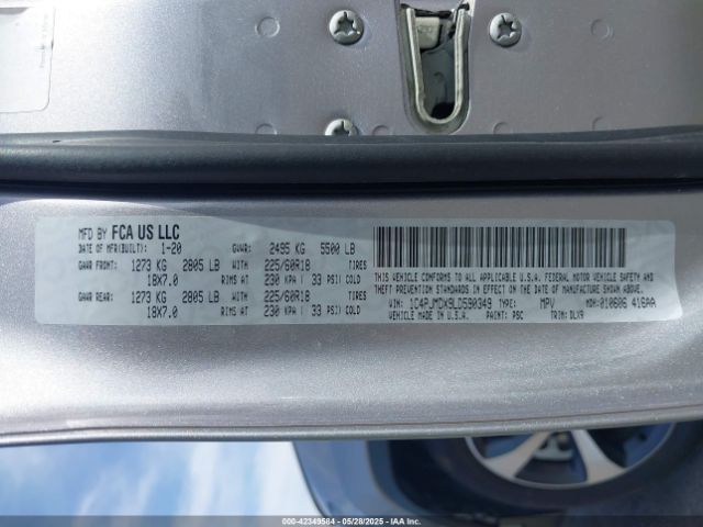 1C4PJMDX9LD590349 Jeep Cherokee Limited 4x4