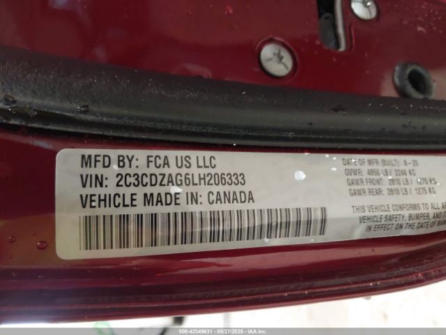 2020 DODGE CHALLENGER 2C3CDZAG6LH206333 Photo 8