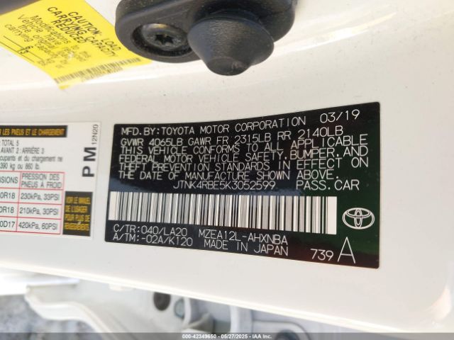 JTNK4RBE5K3052599 Toyota Corolla Xse