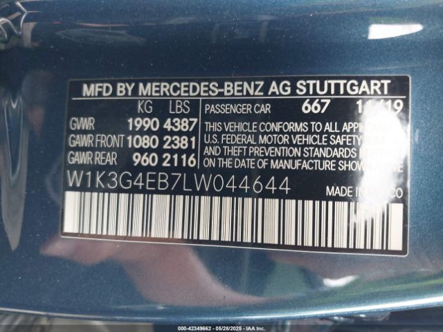 2020 MERCEDES-BENZ A 220 W1K3G4EB7LW044644 Photo 8