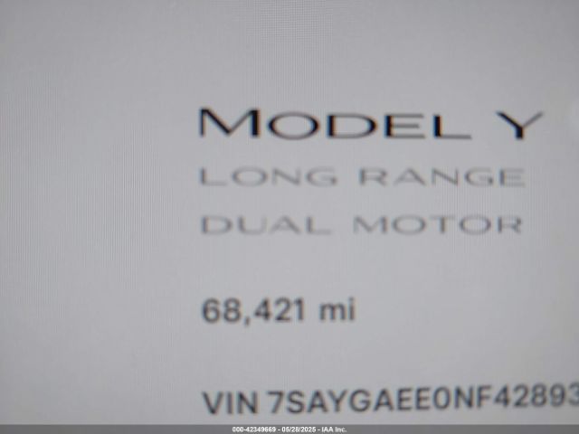 7SAYGAEE0NF428932 Tesla Model Y Long Range Dual Motor All-wheel Drive