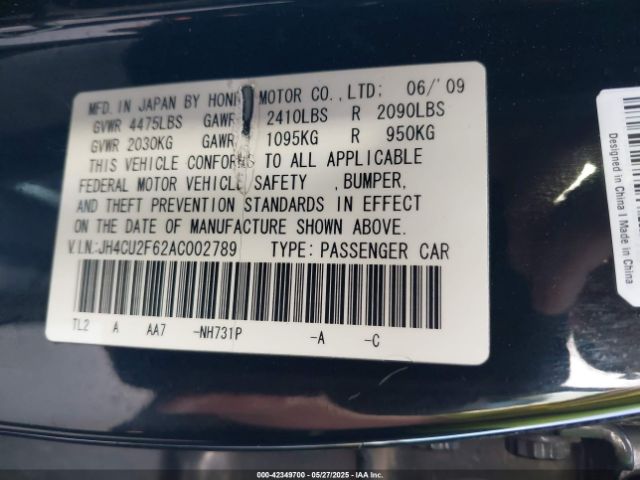 2010 ACURA TSX JH4CU2F62AC002789 Photo 8