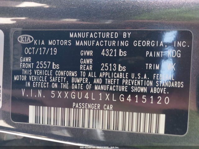 5XXGU4L1XLG415120 KIA t-gdi