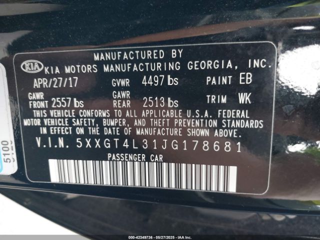 5XXGT4L31JG178681 KIA gdi