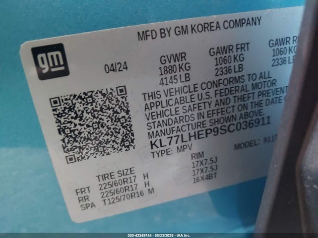 KL77LHEP9SC036911 Chevrolet lbp