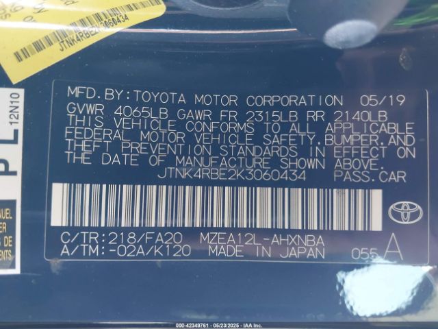 JTNK4RBE2K3060434 Toyota m20a-fks