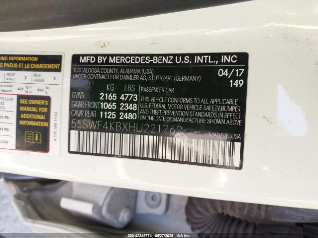 55SWF4KBXHU221762 Mercedes-Benz C 300 4matic/luxury 4matic/sport 4matic