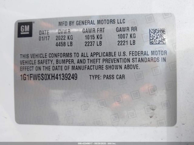 1G1FW6S0XH4139249 Chevrolet BOLT EV