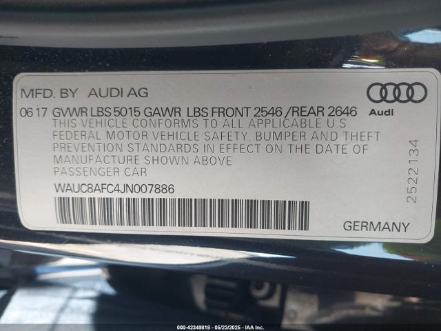 2018 AUDI A6 WAUC8AFC4JN007886 Photo 8