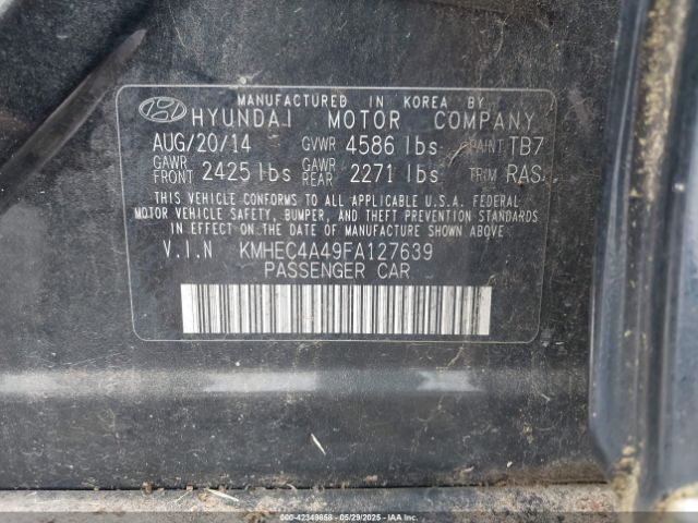 KMHEC4A49FA127639 Hyundai SONATA HYBRID