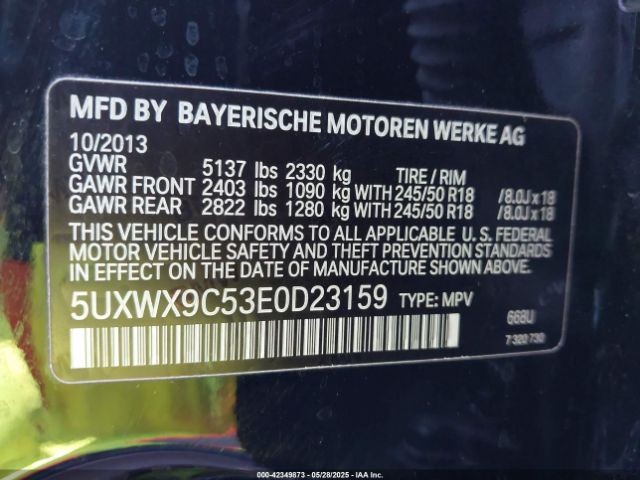 5UXWX9C53E0D23159 BMW 2014