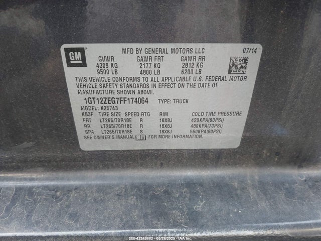 GMC l96 2015 1GT12ZEG7FF174064 Image 9