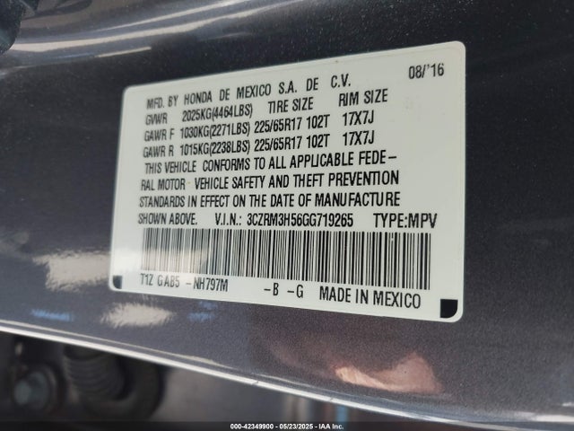 3CZRM3H56GG719265 Honda CR-V EX