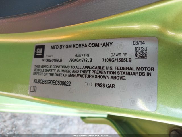 KL8CB6S90EC530022 Chevrolet Spark Ls Auto
