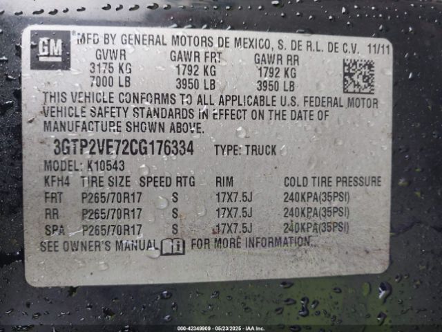 2012 GMC SIERRA 1500 3GTP2VE72CG176334 Photo 8