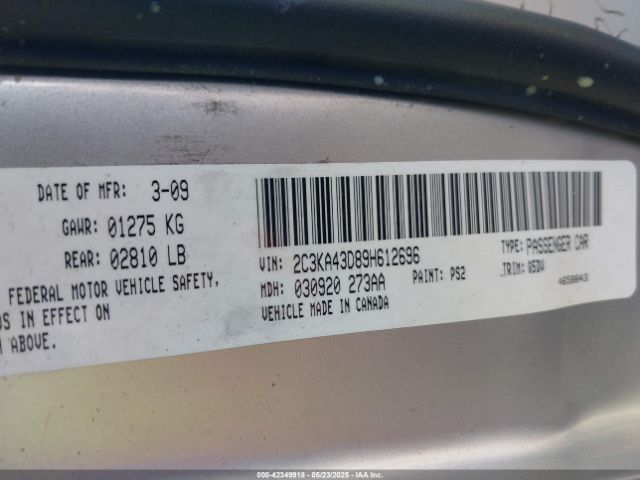 2009 CHRYSLER 300 2C3KA43D89H612696 Photo 8