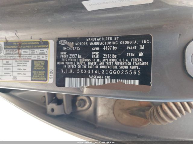 5XXGT4L31GG025565 KIA Optima Lx
