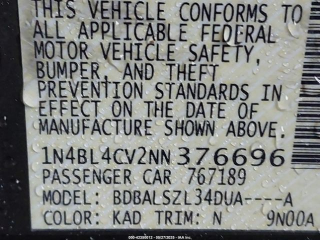 2022 NISSAN ALTIMA 1N4BL4CV2NN376696 Photo 8