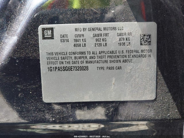 1G1PA5SG6E7320028 Chevrolet Cruze Ls Auto