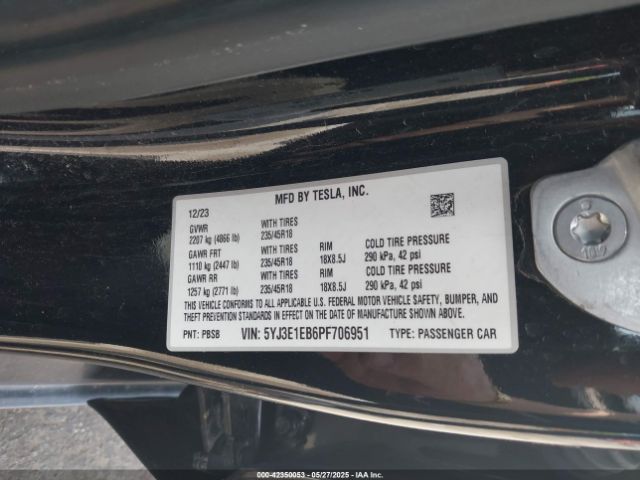 5YJ3E1EB6PF706951 Tesla 2023