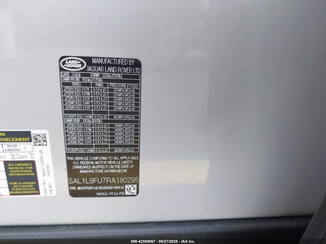 SAL1L9FU7RA180295 Land Rover aj20p6