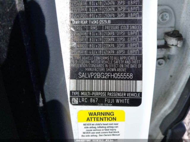 2015 LAND ROVER RANGE ROVER EVOQUE SALVP2BG2FH055558 Photo 8