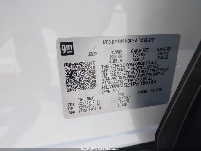 KL79MMS21PB106194 Chevrolet lih