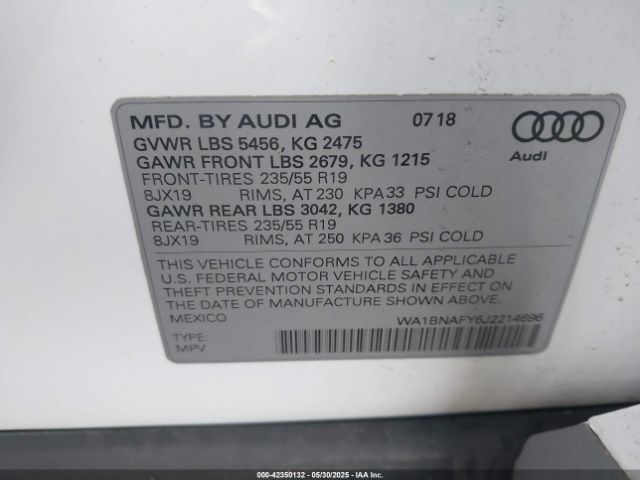 2018 AUDI Q5 WA1BNAFY6J2214696 Photo 8