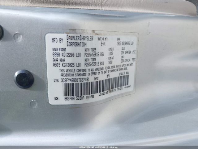2001 CHRYSLER PT CRUISER 3C8FY4BB91T687491 Photo 8