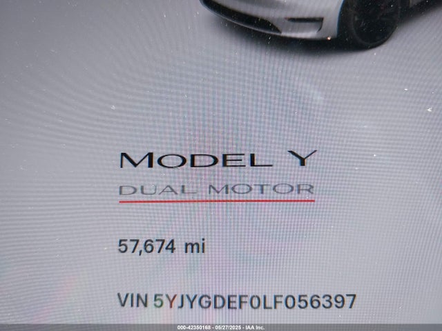 5YJYGDEF0LF056397 Tesla Model Y Long Range/performance Dual Motor All-wheel Drive
