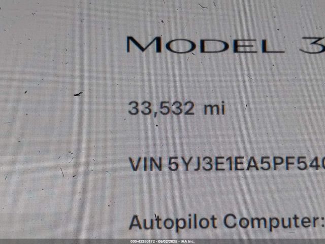 5YJ3E1EA5PF540803 Tesla Model 3 Rear-wheel Drive