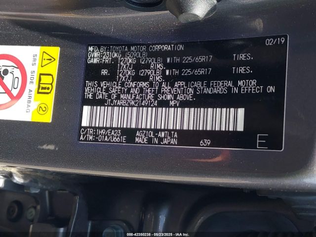 JTJYARBZ9K2149124 Lexus 8ar-fts
