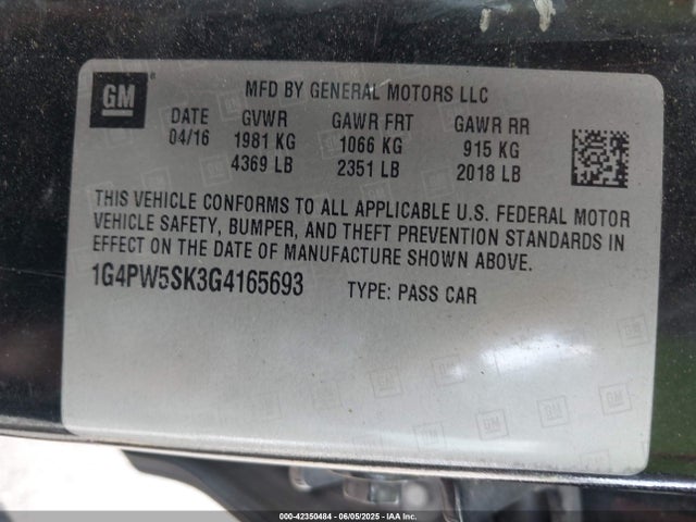 1G4PW5SK3G4165693 Buick Verano Sport Touring Group
