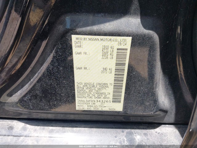 1N4AL3AP3FN343265 Nissan Altima 2.5/2.5 S/2.5 Sl/2.5 Sv
