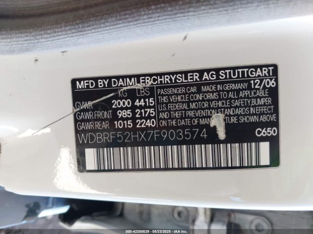 2007 MERCEDES-BENZ C 230 WDBRF52HX7F903574 Photo 8