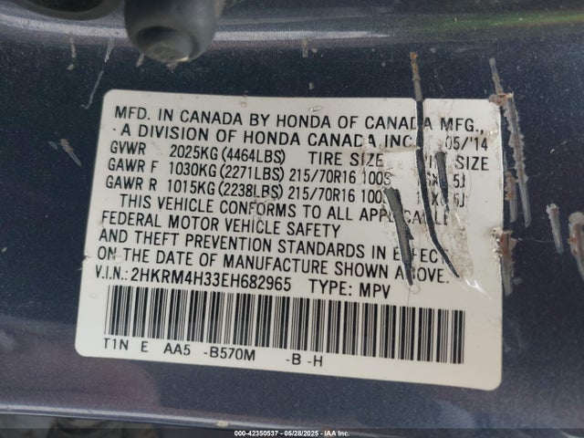 2HKRM4H33EH682965 Honda CR-V LX