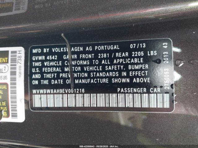 WVWBW8AH9EV001216 Volkswagen Eos Komfort