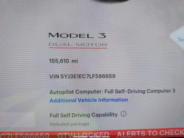 5YJ3E1EC7LF586659 Tesla 2020