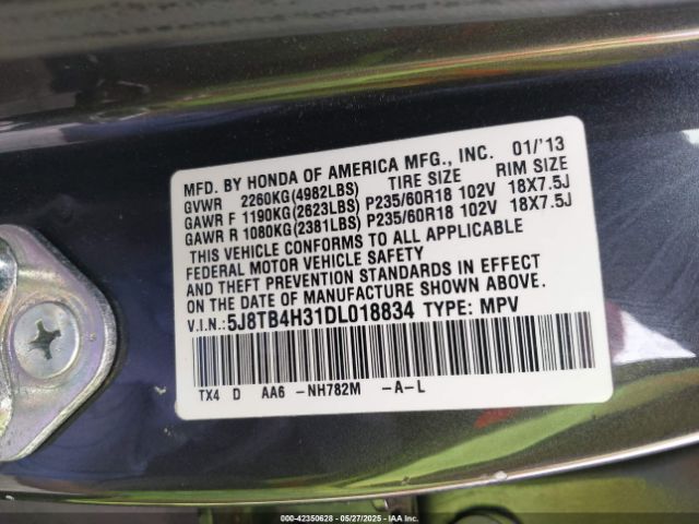 2013 ACURA RDX 5J8TB4H31DL018834 Photo 8