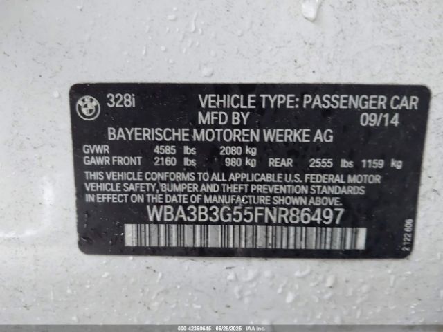 2015 BMW 328I WBA3B3G55FNR86497 Photo 8
