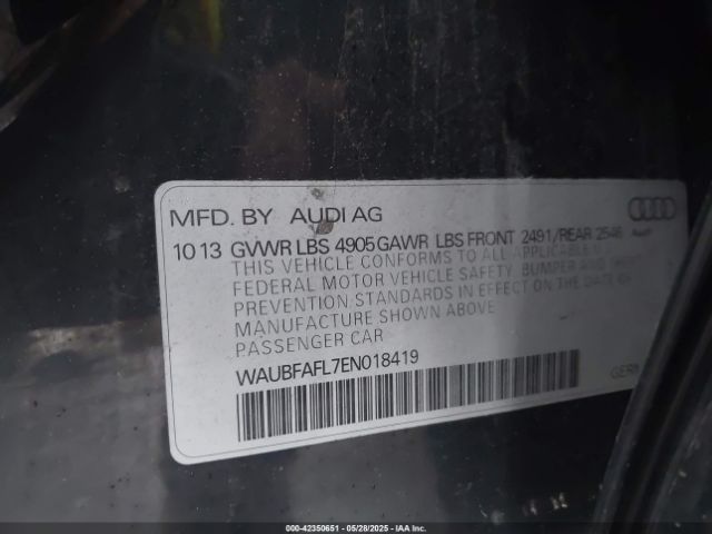 WAUBFAFL7EN018419 Audi A4 2.0t Premium