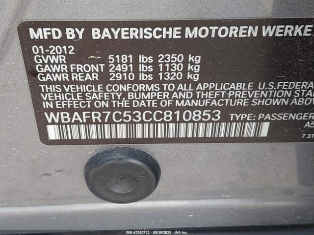2012 BMW 535I WBAFR7C53CC810853 Photo 8