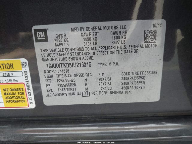 2015 GMC ACADIA 1GKKVTKD5FJ216316 Photo 8
