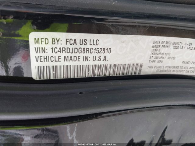 1C4RDJDG8RC152810 Dodge Durango Gt Plus Awd
