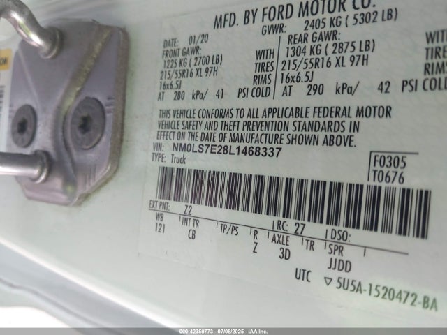 NM0LS7E28L1468337 Ford 2020