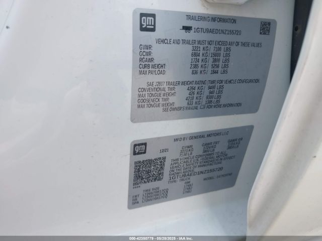 1GTU9AED1NZ155720 GMC l84