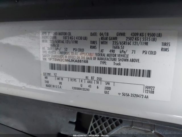 1FTBW2CM4JKA88168 Ford Transit-350